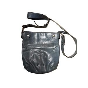 Axcess Liz Claiborne Company Crossbody Faux Leather Blue Hobo Purse Hand Bag